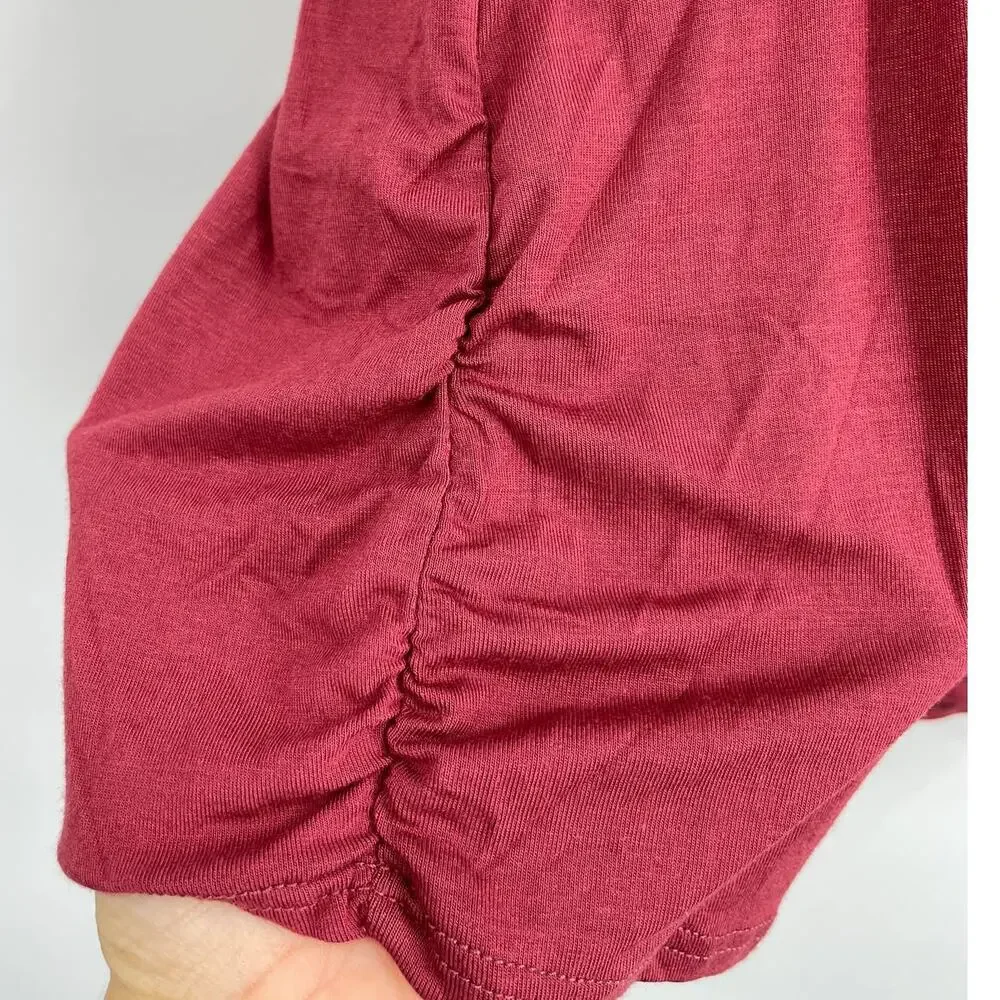 French Pastry Burgundy Tank Top Sleeveless Tee Soft Lightweight Shirt 1X  Womens - Picture 7 of 12